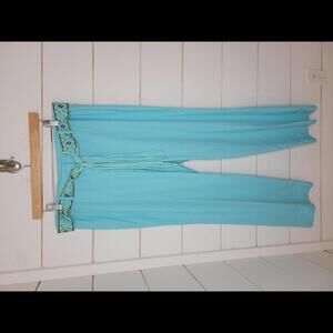 NWOT Studio JPR size 16 blue linen blend pants with embroidered belt